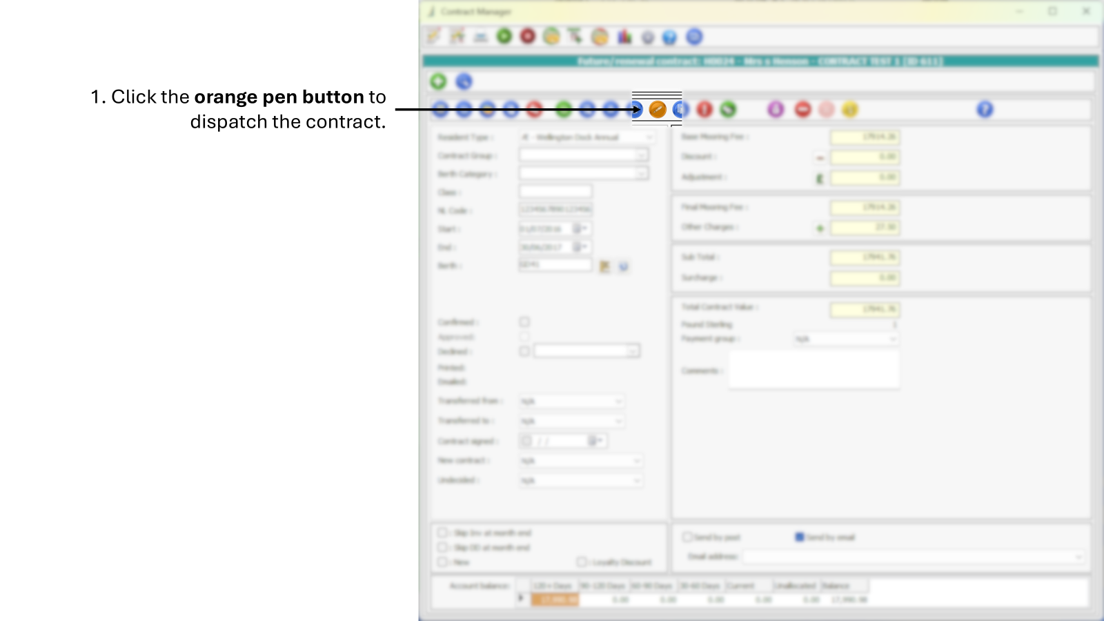 Screenshot of the Renewal Contract screen highlighting the DocuSign button.